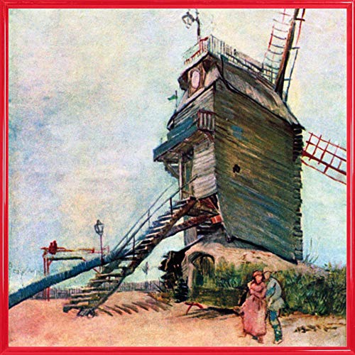 1art1 Vincent Van Gogh Poster Kunstdruck Bild und Kunststoff-Rahmen - Die Mühle Von La Galette I, 1886 (40 x 40cm) von 1art1