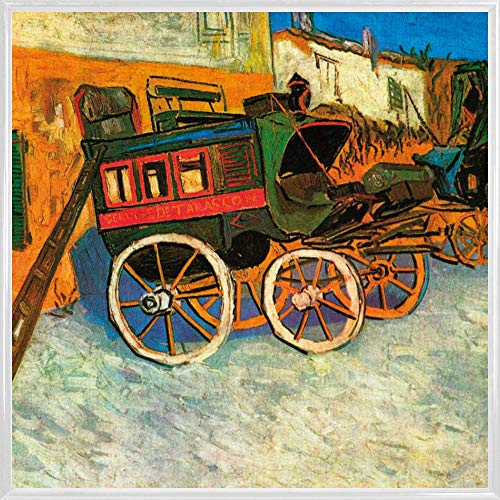 1art1 Vincent Van Gogh Poster Kunstdruck Bild und Kunststoff-Rahmen - Die Postkutsche Von Tarascon, 1888 (40 x 40cm) von 1art1