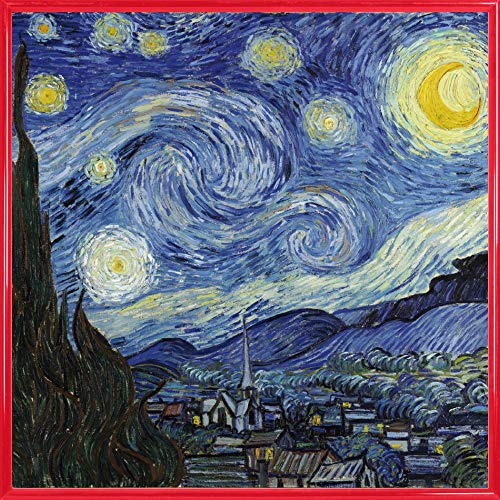 1art1 Vincent Van Gogh Poster Kunstdruck Bild und Kunststoff-Rahmen - Die Sternennacht, 1889 (40 x 40cm) von 1art1