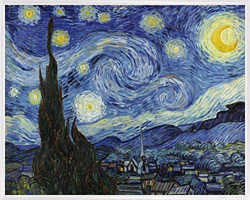 1art1 Vincent Van Gogh Poster Kunstdruck Bild und Kunststoff-Rahmen - Die Sternennacht, 1889 (50 x 40cm) von 1art1