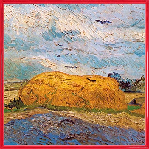 1art1 Vincent Van Gogh Poster Kunstdruck Bild und Kunststoff-Rahmen - Heuschober An Einem Regentag, 1890 (40 x 40cm) von 1art1