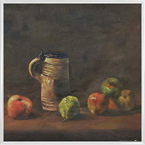 1art1 Vincent Van Gogh Poster Kunstdruck Bild und Kunststoff-Rahmen - Stillleben Mit Bierkrug Und Früchten, 1881 (40 x 40cm) von 1art1