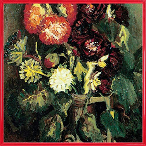 1art1 Vincent Van Gogh Poster Kunstdruck Bild und Kunststoff-Rahmen - Vase Mit Malven, 1886 (40 x 40cm) von 1art1