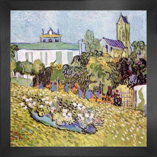 1art1 Vincent Van Gogh Poster Kunstdruck Bild und MDF-Rahmen - Der Garten Daubignys, 1890, Detail (40 x 40cm) von 1art1