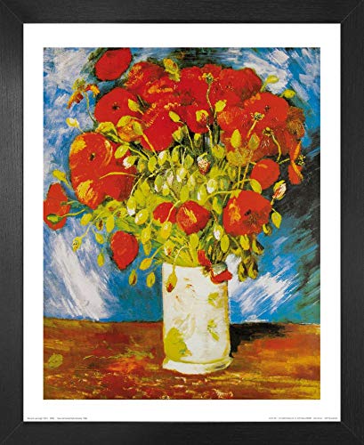 1art1 Vincent Van Gogh Poster Kunstdruck Bild und MDF-Rahmen - Poppies (50 x 40cm) von 1art1