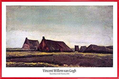 1art1 Vincent Van Gogh Poster Plakat | Bild und Kunststoff-Rahmen - Bauernhäuser, 1883 (91 x 61cm) von 1art1