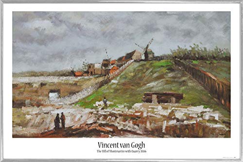 1art1 Vincent Van Gogh Poster Plakat | Bild und Kunststoff-Rahmen - Blick Auf Montmartre Mit Steinbruch Und Mühlen, 1886 (91 x 61cm) von 1art1