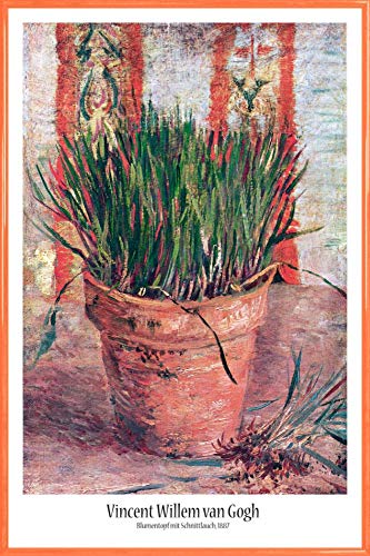 1art1 Vincent Van Gogh Poster Plakat | Bild und Kunststoff-Rahmen - Blumentopf Mit Schnittlauch, 1887 (91 x 61cm) von 1art1