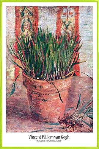 1art1 Vincent Van Gogh Poster Plakat | Bild und Kunststoff-Rahmen - Blumentopf Mit Schnittlauch, 1887 (91 x 61cm) von 1art1