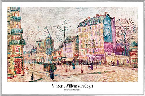 1art1 Vincent Van Gogh Poster Plakat | Bild und Kunststoff-Rahmen - Boulevard De Clichy, 1887 (91 x 61cm) von 1art1