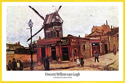 1art1 Vincent Van Gogh Poster Plakat | Bild und Kunststoff-Rahmen - Die Mühle Von La Galette IV, 1886 (91 x 61cm) von 1art1