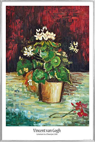 1art1 Vincent Van Gogh Poster Plakat | Bild und Kunststoff-Rahmen - Geranie In Einem Blumentopf, 1886 (91 x 61cm) von 1art1