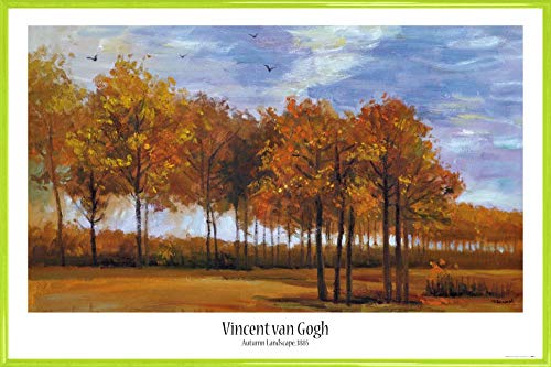 1art1 Vincent Van Gogh Poster Plakat | Bild und Kunststoff-Rahmen - Herbstlandschaft, 1885 (91 x 61cm) von 1art1