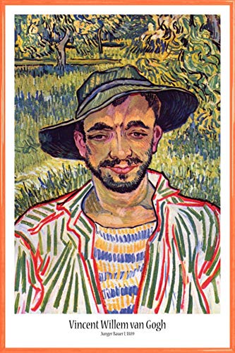 1art1 Vincent Van Gogh Poster Plakat | Bild und Kunststoff-Rahmen - Junger Bauer I, 1889, Detail (91 x 61cm) von 1art1
