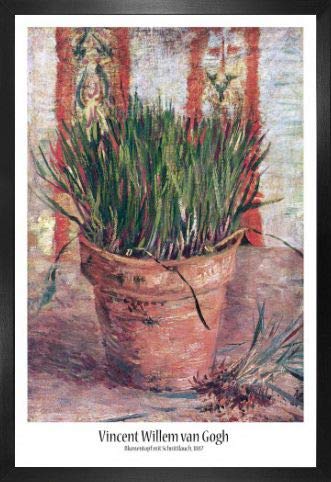 1art1 Vincent Van Gogh Poster Plakat | Bild und MDF-Rahmen - Blumentopf Mit Schnittlauch, 1887 (91 x 61cm) von 1art1