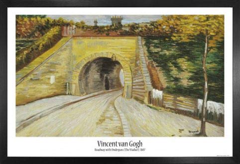 1art1 Vincent Van Gogh Poster Plakat | Bild und MDF-Rahmen - Viadukt In Paris, 1887 (91 x 61cm) von 1art1