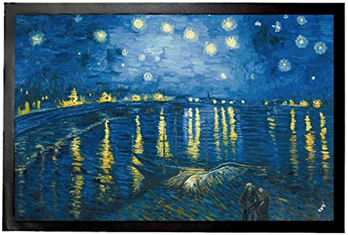 1art1 Vincent Van Gogh Sternennacht Über Der Rhône, 1888 Fußmatte Dekomatte Innenbereich | Design Türmatte 60x40 cm von 1art1