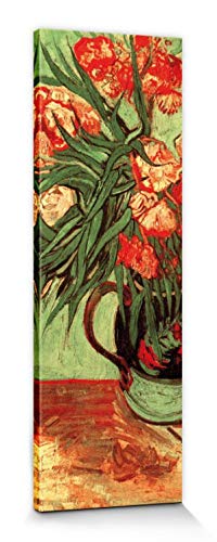 1art1 Vincent Van Gogh Poster Stillleben, Vase Mit Oleander Und Büchern, 1888 Bilder Leinwand-Bild Auf Keilrahmen | XXL-Wandbild Poster Kunstdruck Als Leinwandbild 120x40 cm von 1art1