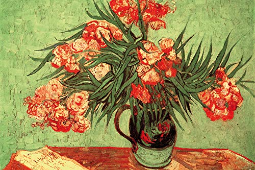 1art1 Vincent Van Gogh Poster Stillleben, Vase Mit Oleander Und Büchern, 1888 Kunstdruck Bild 120x80 cm von 1art1