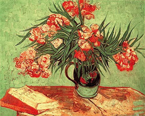 1art1 Vincent Van Gogh Poster Stillleben, Vase Mit Oleander Und Büchern, 1888 Kunstdruck Bild 50x40 cm von 1art1