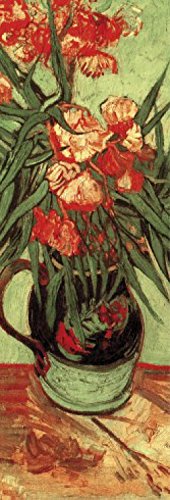 1art1 Vincent Van Gogh Poster Stillleben, Vase Mit Oleander Und Büchern, 1888 Kunstdruck Bild 91x30 cm von 1art1