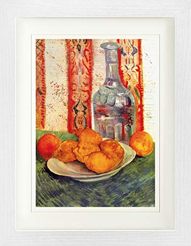 1art1 Vincent Van Gogh Poster Stillleben Mit Flasche Und Zitronen Auf Einem Teller Gerahmtes Bild Mit Edlem Passepartout | Wand-Bilder | Im Bilderrahmen 40x30 cm von 1art1