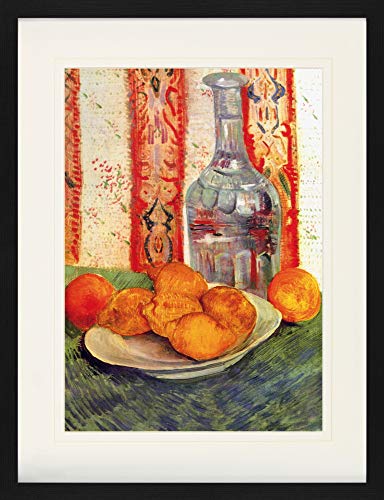 1art1 Vincent Van Gogh Poster Stillleben Mit Flasche Und Zitronen Auf Einem Teller Gerahmtes Bild Mit Edlem Passepartout | Wand-Bilder | Im Bilderrahmen 80x60 cm von 1art1