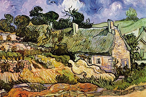 1art1 Vincent Van Gogh Strohgedeckte Hütten In Cordeville, Auvers-Sur-Oise, 1890 Selbstklebende Fototapete Poster-Tapete 180x120 cm von 1art1