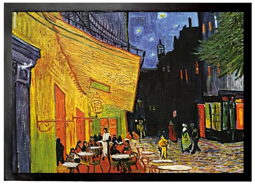 1art1 Vincent Van Gogh Terrasse des Cafés An Der Place Du Forum In Arles Am Abend, 1888 Fußmatte Dekomatte Innenbereich | Design Türmatte 70x50 cm von 1art1