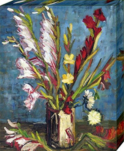 1art1 Vincent Van Gogh Poster Vase Mit Gladiolen, 1886 Bilder Leinwand-Bild Auf Keilrahmen | XXL-Wandbild Poster Kunstdruck Als Leinwandbild 50x40 cm von 1art1