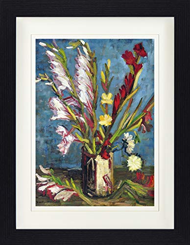 1art1 Vincent Van Gogh Poster Vase Mit Gladiolen, 1886 Gerahmtes Bild Mit Edlem Passepartout | Wand-Bilder | Im Bilderrahmen 40x30 cm von 1art1