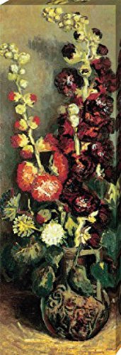 1art1 Vincent Van Gogh Poster Vase Mit Malven, 1886 Bilder Leinwand-Bild Auf Keilrahmen | XXL-Wandbild Poster Kunstdruck Als Leinwandbild 120x40 cm von 1art1