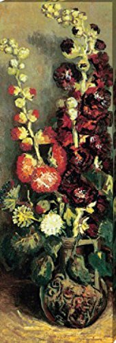 1art1 Vincent Van Gogh Poster Vase Mit Malven, 1886 Bilder Leinwand-Bild Auf Keilrahmen | XXL-Wandbild Poster Kunstdruck Als Leinwandbild 150x50 cm von 1art1