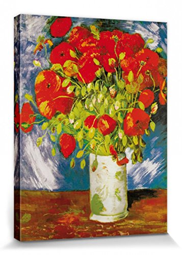 1art1 Vincent Van Gogh Poster Vase Mit Rotem Klatschmohn, 1886 Bilder Leinwand-Bild Auf Keilrahmen | XXL-Wandbild Poster Kunstdruck Als Leinwandbild 40x30 cm von 1art1