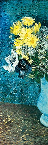 1art1 Vincent Van Gogh Poster Vase mit Flieder, Margeriten und Anemonen, 1887 Bilder Leinwand-Bild Auf Keilrahmen | XXL-Wandbild Poster Kunstdruck Als Leinwandbild 90x30 cm von 1art1