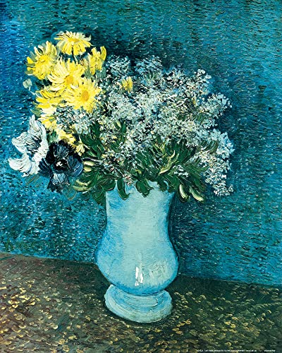 1art1 Vincent Van Gogh Poster Vase mit Flieder, Margeriten und Anemonen, 1887 Kunstdruck Bild 50x40 cm von 1art1