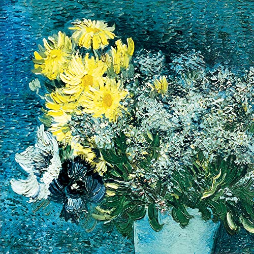 1art1 Vincent Van Gogh Poster Vase mit Flieder, Margeriten und Anemonen, 1887 Kunstdruck Bild 70x70 cm von 1art1