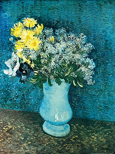 1art1 Vincent Van Gogh Poster Vase mit Flieder, Margeriten und Anemonen, 1887 Kunstdruck Bild 80x60 cm von 1art1