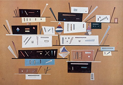 1art1 Wassily Kandinsky Komposition 1940, 3-Teilig Selbstklebende Fototapete Poster-Tapete 360x250 cm von 1art1
