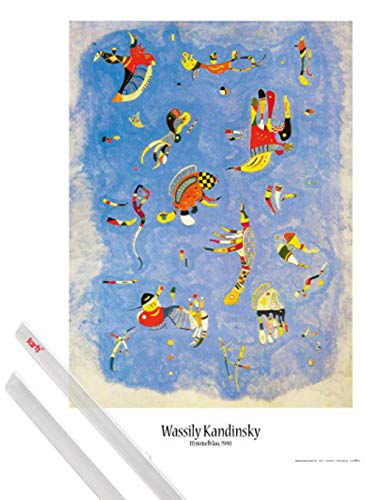 1art1 Wassily Kandinsky Plakat | Bild (91x61 cm) Himmelblau, 1940 + EIN Paar Posterleisten, Transparent von 1art1