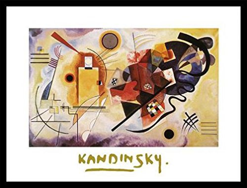 1art1 Wassily Kandinsky Poster Kunstdruck Bild und MDF-Rahmen Schwarz - Jaune, Rouge, Bleu (c) (80 x 60cm) von 1art1