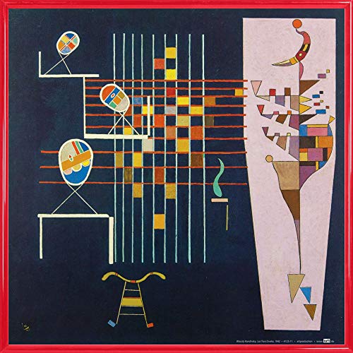 1art1 Wassily Kandinsky Poster Kunstdruck Bild und Kunststoff-Rahmen - DREI Ovale, 1942 (40 x 40cm) von 1art1