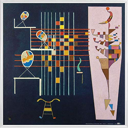 1art1 Wassily Kandinsky Poster Kunstdruck Bild und Kunststoff-Rahmen - DREI Ovale, 1942 (40 x 40cm) von 1art1