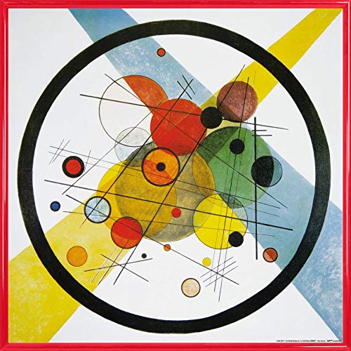 1art1 Wassily Kandinsky Poster Kunstdruck Bild und Kunststoff-Rahmen - Kreise In Kreis, 1923 (40 x 40cm) von 1art1