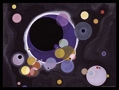 Wassily Kandinsky Poster Kunstdruck Bild und MDF-Rahmen Schwarz - Einige Kreise, 1926 (80 x 60cm) von 1art1