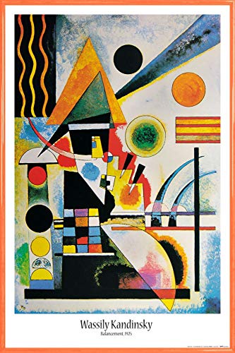 1art1 Wassily Kandinsky Poster Plakat | Bild und Kunststoff-Rahmen - Balancement, 1925 (91 x 61cm) von 1art1