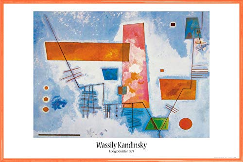 1art1 Wassily Kandinsky Poster Plakat | Bild und Kunststoff-Rahmen - Eckige Struktur, 1929 (91 x 61cm) von 1art1