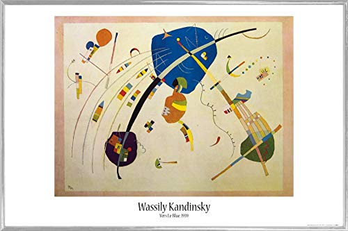 1art1 Wassily Kandinsky Poster Plakat | Bild und Kunststoff-Rahmen - Gegen Blau, 1939 (91 x 61cm) von 1art1