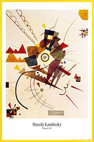 1art1 Wassily Kandinsky Poster Plakat | Bild und Kunststoff-Rahmen - Ringsum, 1924 (91 x 61cm) von 1art1