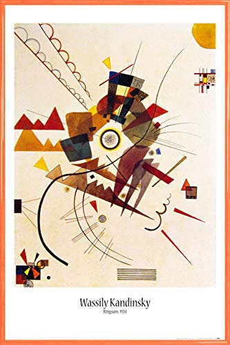 1art1 Wassily Kandinsky Poster Plakat | Bild und Kunststoff-Rahmen - Ringsum, 1924 (91 x 61cm) von 1art1